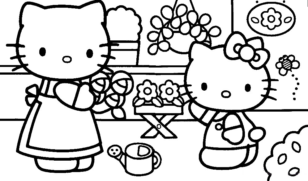 100 mẫu tranh tô màu Hello Kitty đẹp siêu cool dành cho các bé gái