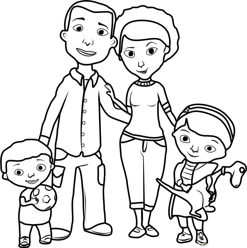 Những mẫu tranh tô màu gia đình hạnh phúc đẹp nhất dành cho bé