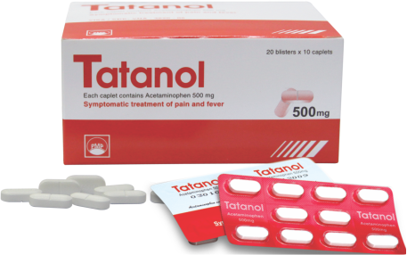 Thuốc tatanol acetaminophen 500 mg giảm đau hạ sốt