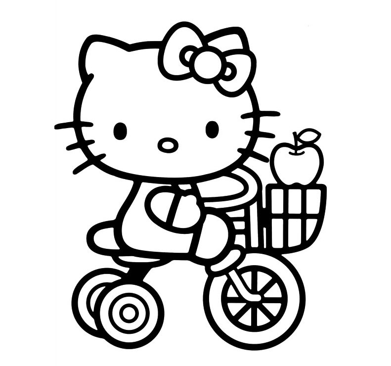 100 mẫu tranh tô màu Hello Kitty đẹp siêu cool dành cho các bé gái