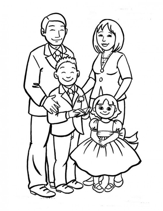 Những mẫu tranh tô màu gia đình hạnh phúc đẹp nhất dành cho bé